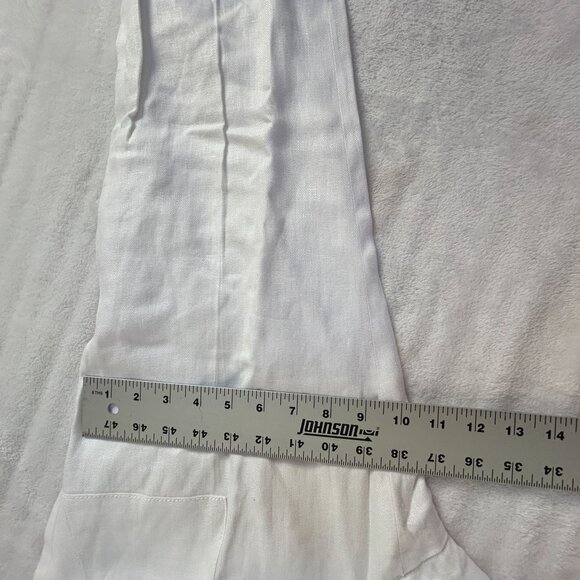 J. Crew Womens White Linen Straight Leg Casual Pants Size 8 Mid-Rise Lined - Picture 9 of 10